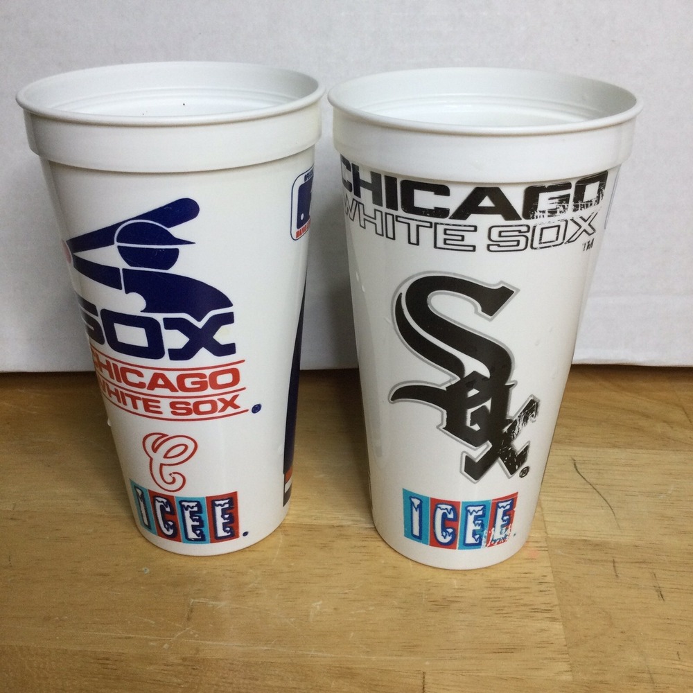 Vintage Lot of 2 MLB Chicago White Sox ICEE Souvenir Cup Cups Old Retro Logo - Picture 3 of 6